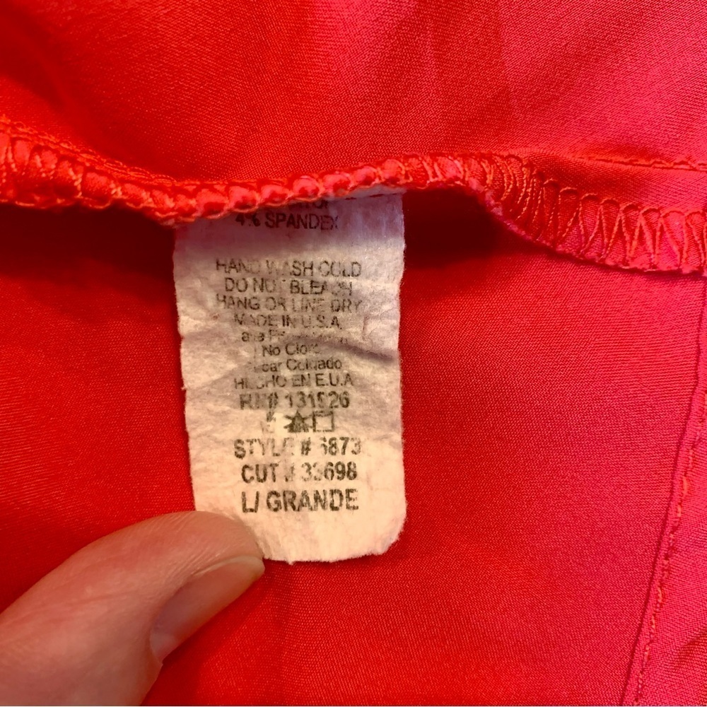 Tea n Rose Red Tired Spaghetti Strap Open Back Tank Top Womens Size Large - Picture 8 of 9